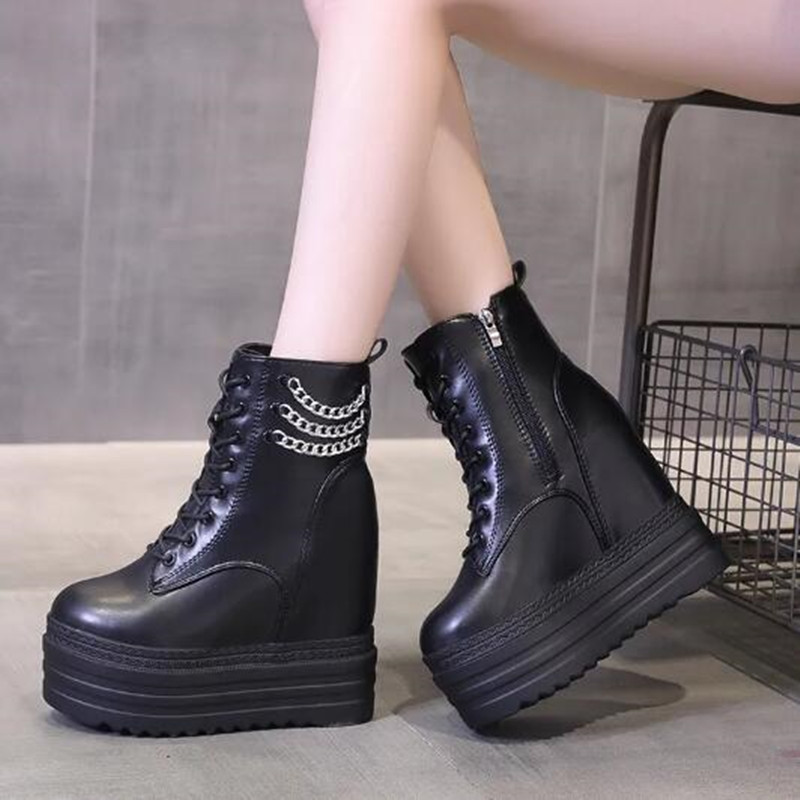 NEW Women Ankle Boots Leather  - Motorcycle Chain recension och pris