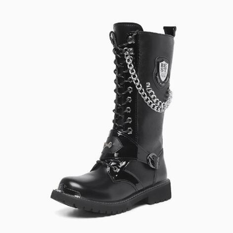 Luxury Men Motorcycle Boots Mi - Steel Chain recension och pris